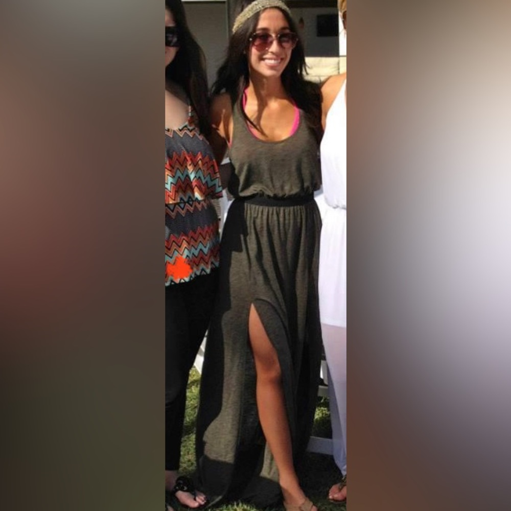 Silence + Noise Double-Slit Maxi Dress green size small - Picture 5 of 10